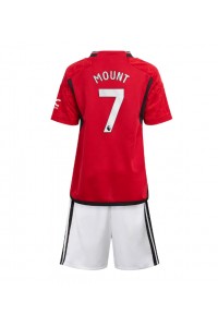 Fotbalové Dres Manchester United Mason Mount #7 Dětské Domácí Oblečení 2023-24 Krátký Rukáv (+ trenýrky)